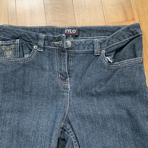 Mid-Rise Dark Blue Bootcut Jeans - Picture 2 of 5